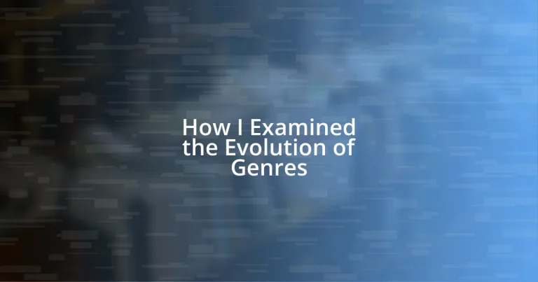 How I Examined the Evolution of Genres