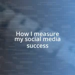 How I measure my social media success