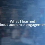 What I learned about audience engagement